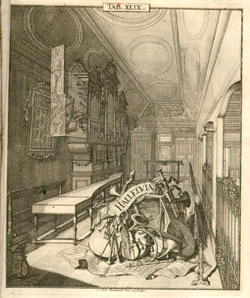 Musiksaal zur Deutschen Schule um 1761